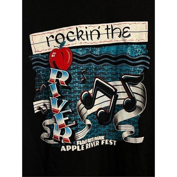 Vintage 80s Rockin The Apple River Fest Tee - Picture 2 of 4
